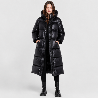 Montviro | Women's Long Hooded Winter Coat - Thickened Zip-Up Style