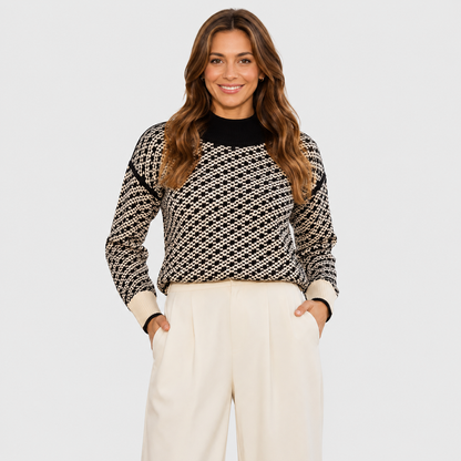 Montviro | Women's Stand Collar Sweater - Viscose Blend Knit