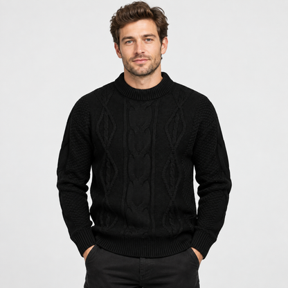 Montviro | Men's Crew Neck Sweater - Jacquard Knit Fall Winter