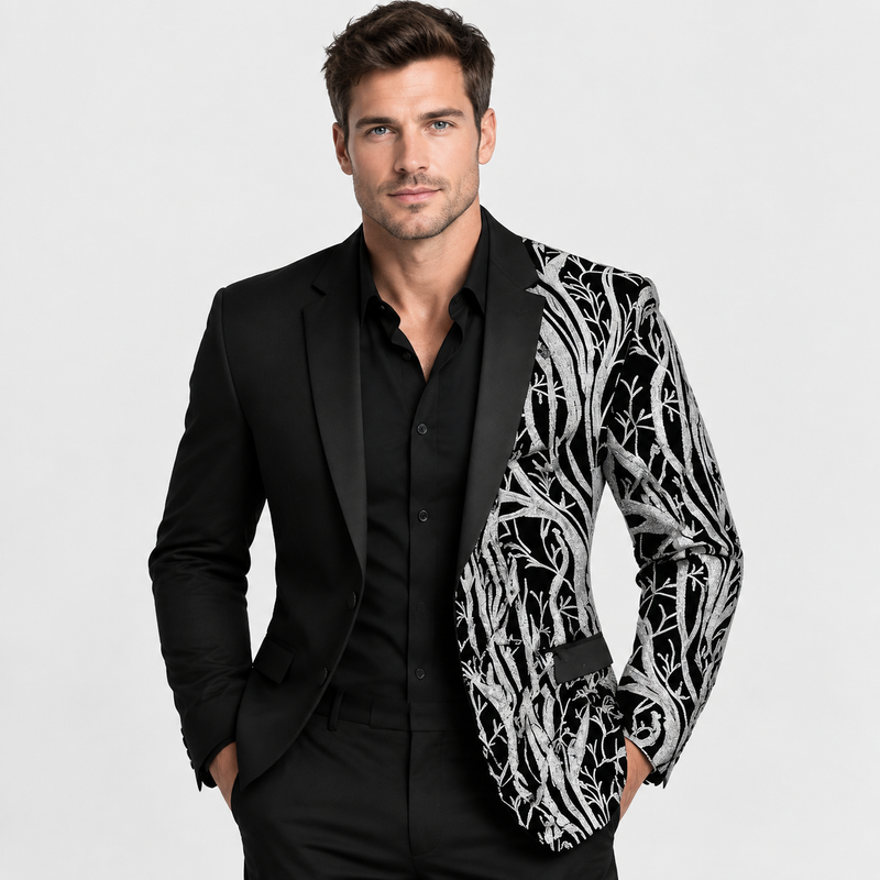 Montviro | Men’s Lapel Sequin Jacket Luxury Party Suit Style