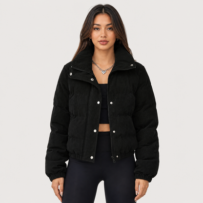 Montviro | Women's Quilted Jacket - Warm Padded Zip-Up Winter Coat