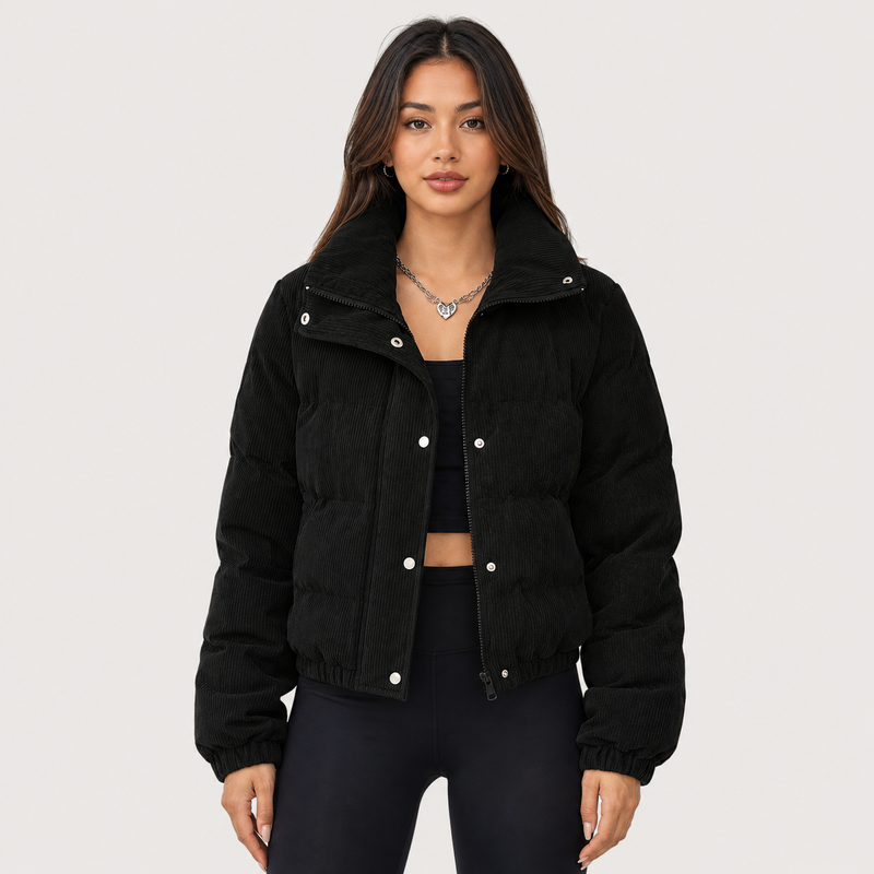 Montviro | Women's Quilted Jacket - Warm Padded Zip-Up Winter Coat
