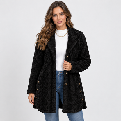 Montviro | Women's Argyle Hooded Cardigan Coat - Long Loose Fit