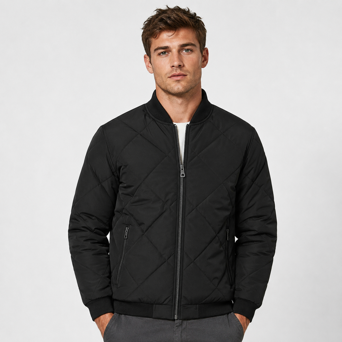 Montviro | Men's Stand Collar Jacket - Lined Zip-Up Winter Outerwear