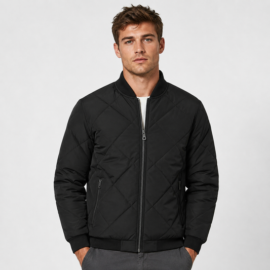 Montviro | Men's Stand Collar Jacket - Lined Zip-Up Winter Outerwear