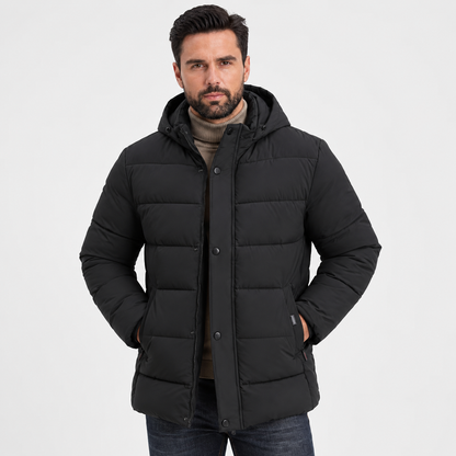 Montviro | Men's Fleece-Lined Winter Coat - Long Stand Collar Style