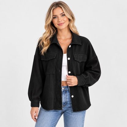 Montviro | Women's Lapel Jacket - Single Breasted Loose Fit Style