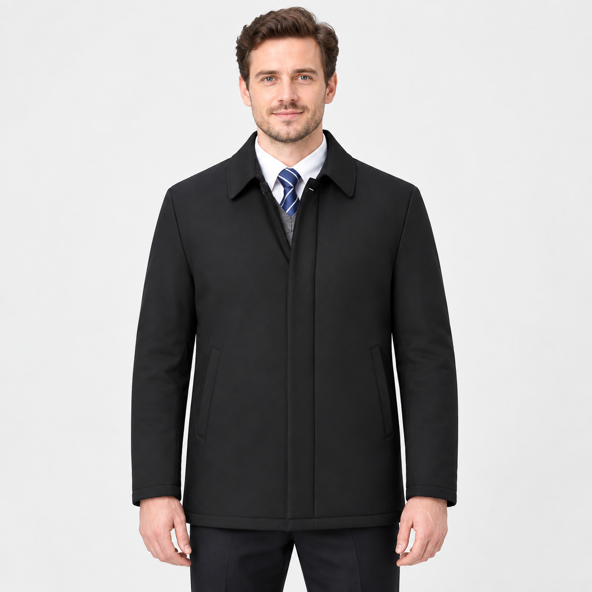 Montviro | Men's Lapel Winter Jacket - Warm Lined Regular Fit
