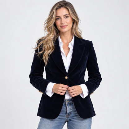 Montviro | Women’s Tailored Blazer Jacket Notch Collar Single Button Coat