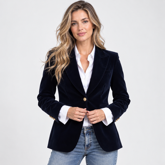 Montviro | Women’s Tailored Blazer Jacket Notch Collar Single Button Coat
