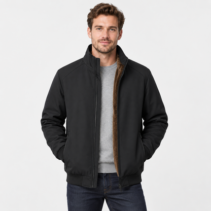 Montviro | Men's Padded Winter Jacket - Stand Collar Zip-Up Style