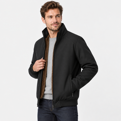 Montviro | Men's Padded Winter Jacket - Stand Collar Zip-Up Style
