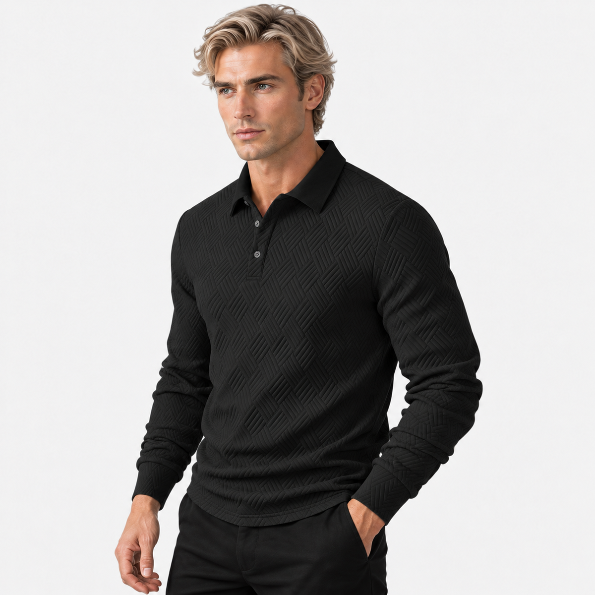 Montviro | Men's Knit Sweatshirt Lapel Collar Button Casual Winter Top