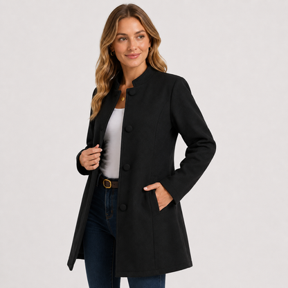 Montviro | Women's Stand Collar Jacket - Button-Up Fall Winter Style
