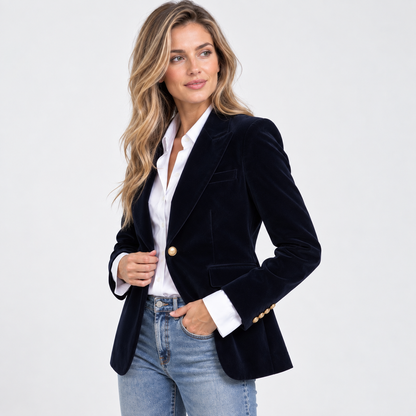 Montviro | Women’s Tailored Blazer Jacket Notch Collar Single Button Coat