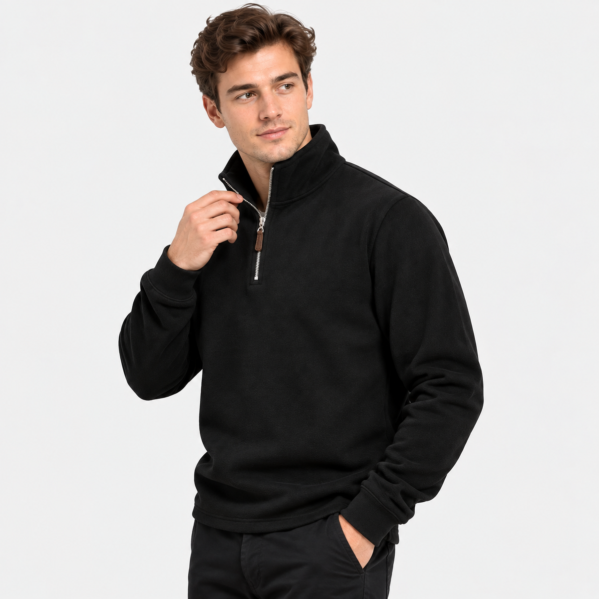 Montviro | Men's Half-Zip Pullover - Solid Color Sweatshirt