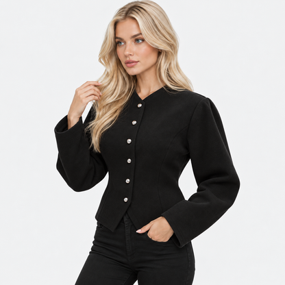 Montviro | Women’s Retro Jacket Lantern Sleeve Single Breasted Outerwear