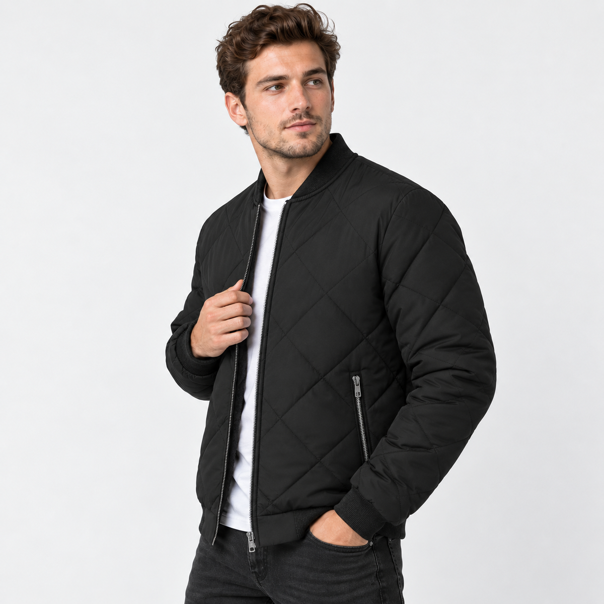 Montviro | Men's Stand Collar Winter Jacket - Lined Zip Front