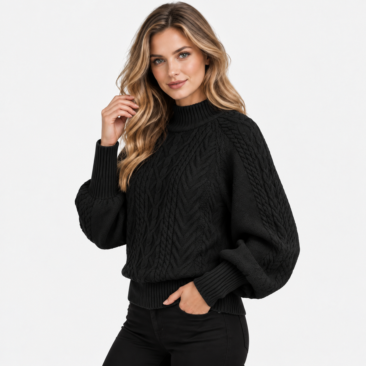 Montviro | Women’s Half Turtleneck Sweater Solid Color Casual Knitwear