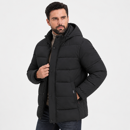 Montviro | Men's Fleece-Lined Winter Coat - Long Stand Collar Style