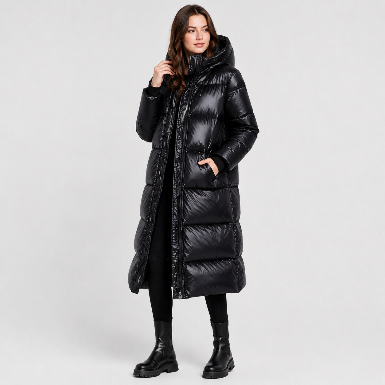 Montviro | Women's Long Hooded Winter Coat - Thickened Zip-Up Style
