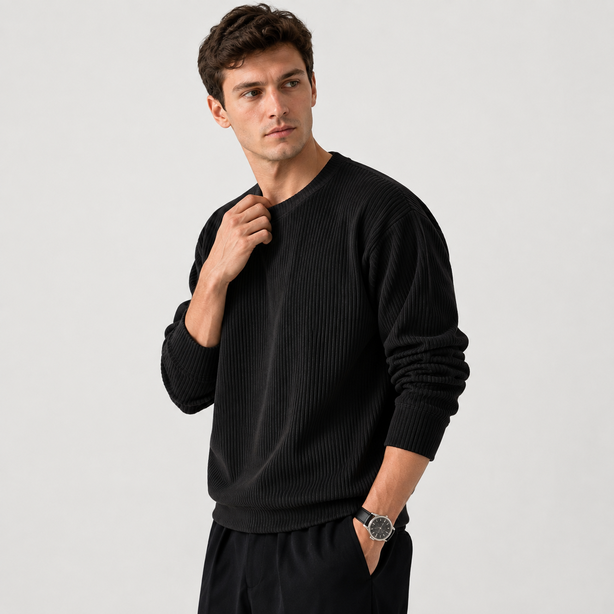 Montviro | Men's Crew Neck Sweater - Loose Fit Knit Pullover