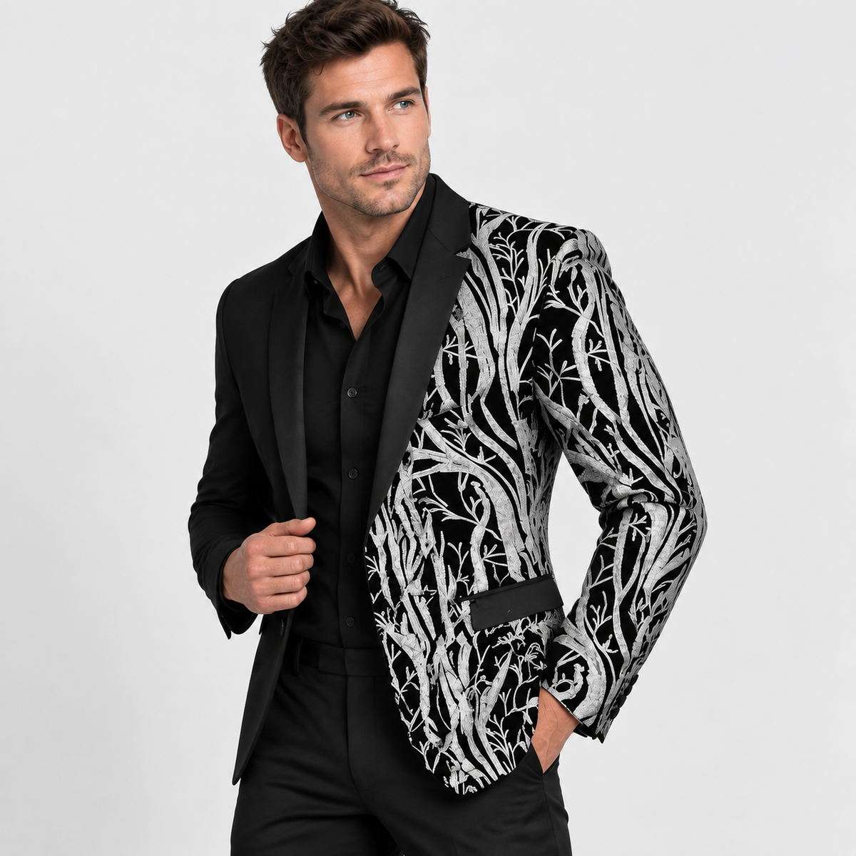 Montviro | Men’s Lapel Sequin Jacket Luxury Party Suit Style