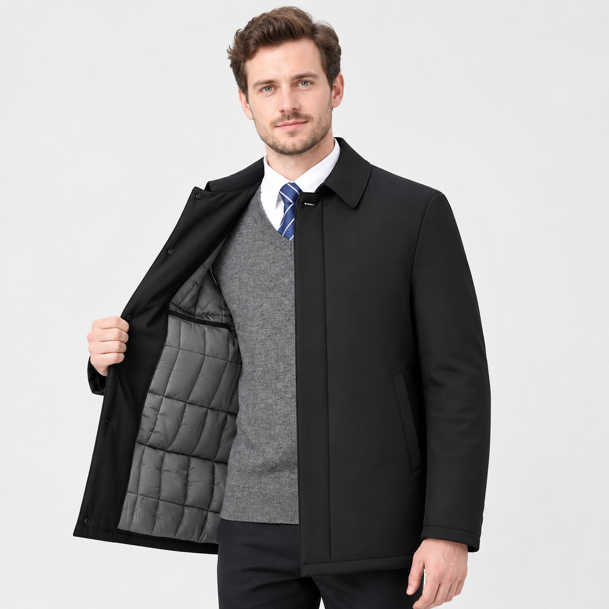 Montviro | Men's Lapel Winter Jacket - Warm Lined Regular Fit