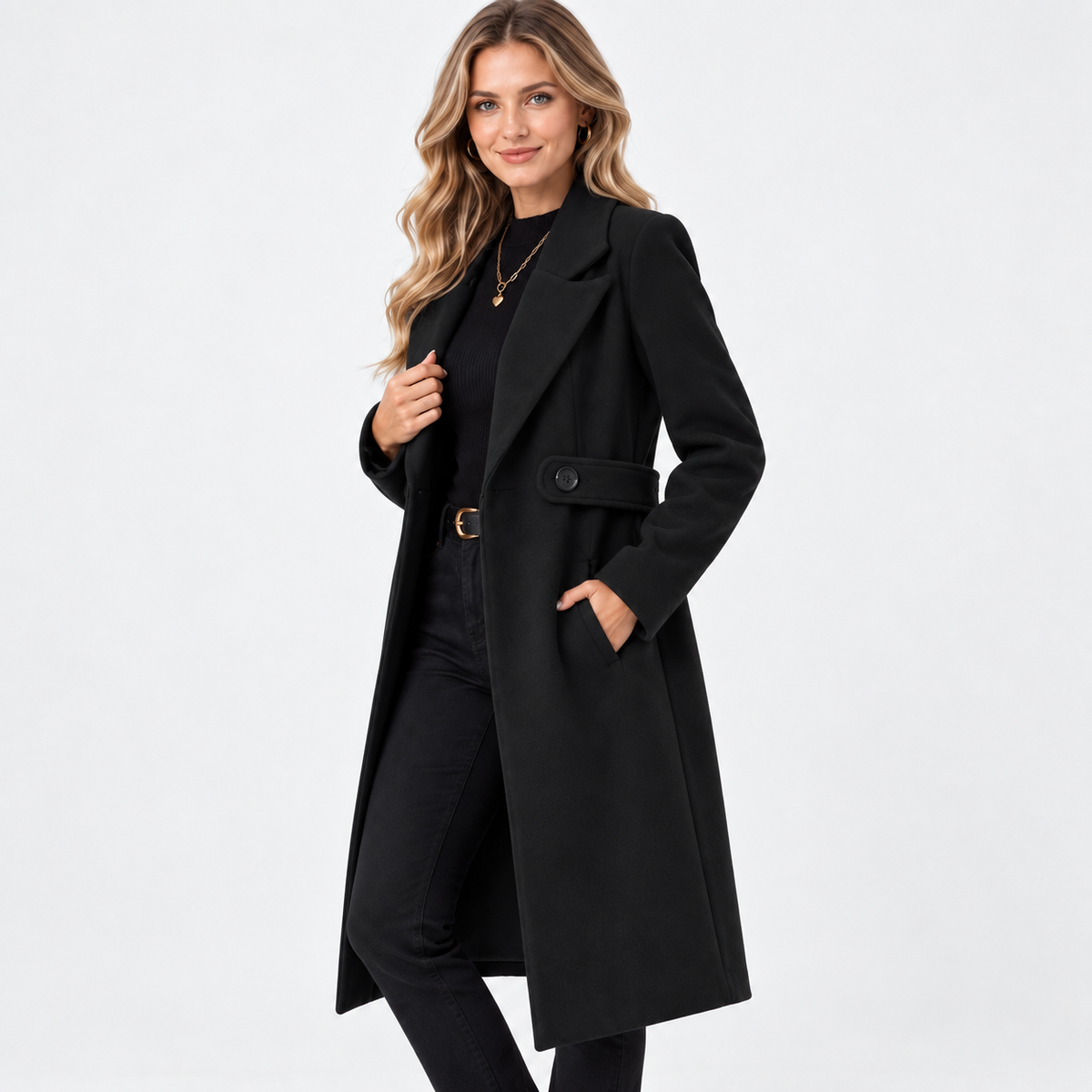Montviro | Women's Belted Trench Coat - Long Elegant Outerwear