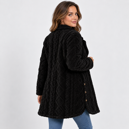 Montviro | Women's Argyle Hooded Cardigan Coat - Long Loose Fit