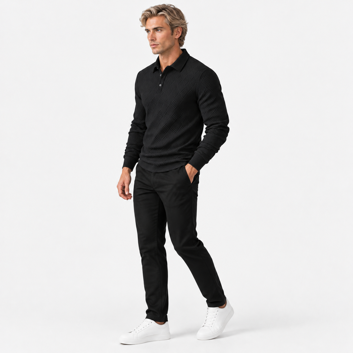 Montviro | Men's Knit Sweatshirt Lapel Collar Button Casual Winter Top