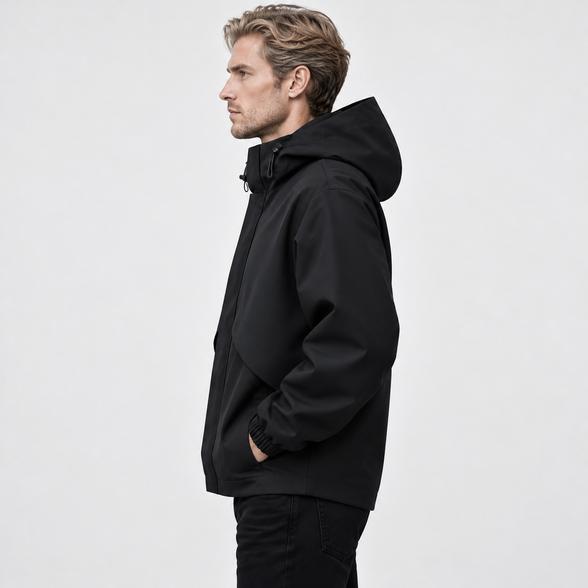 Montviro | Men's Hooded Windbreaker Jacket Polyester Casual Outdoor Coat