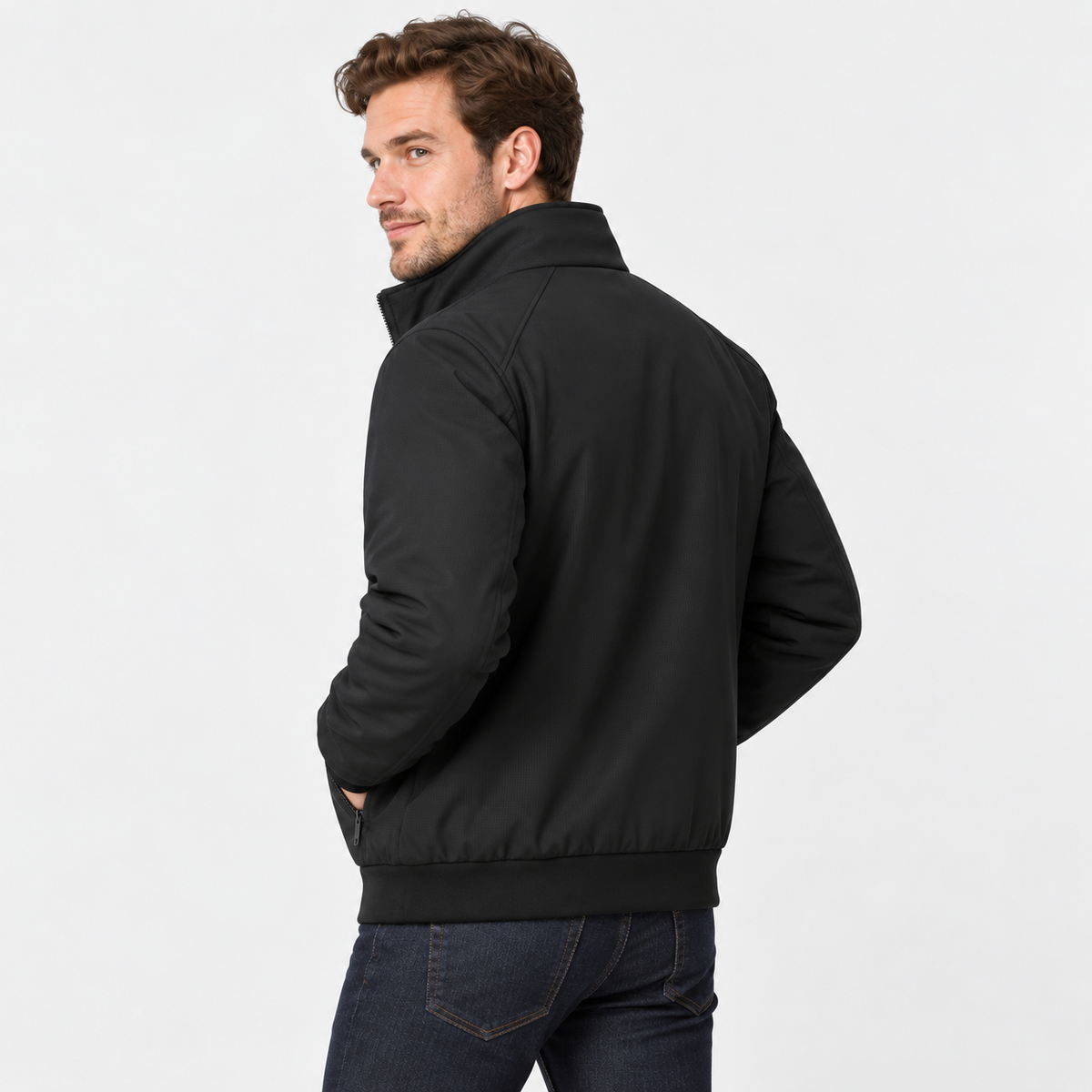 Montviro | Men's Padded Winter Jacket - Stand Collar Zip-Up Style