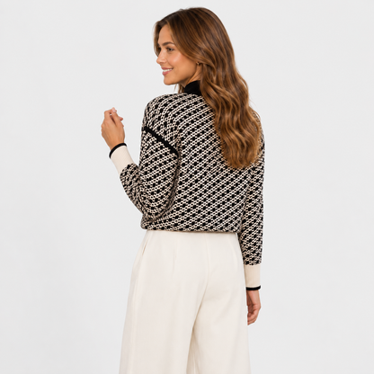 Montviro | Women's Stand Collar Sweater - Viscose Blend Knit