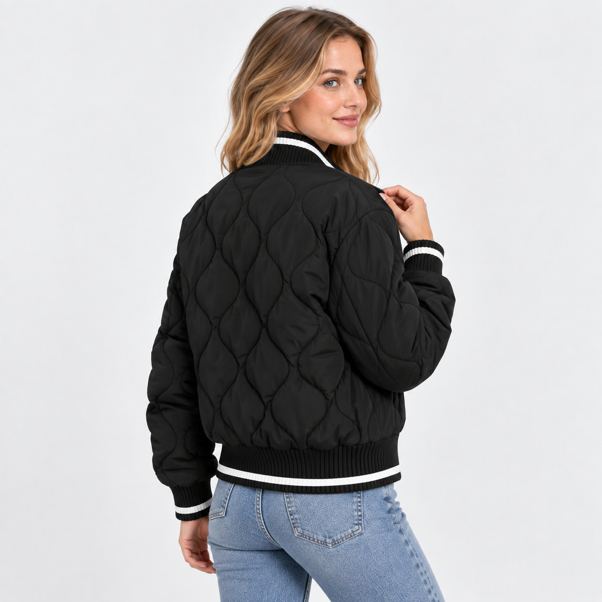 Montviro | Women's Padded Jacket - Geometric Color Block Design