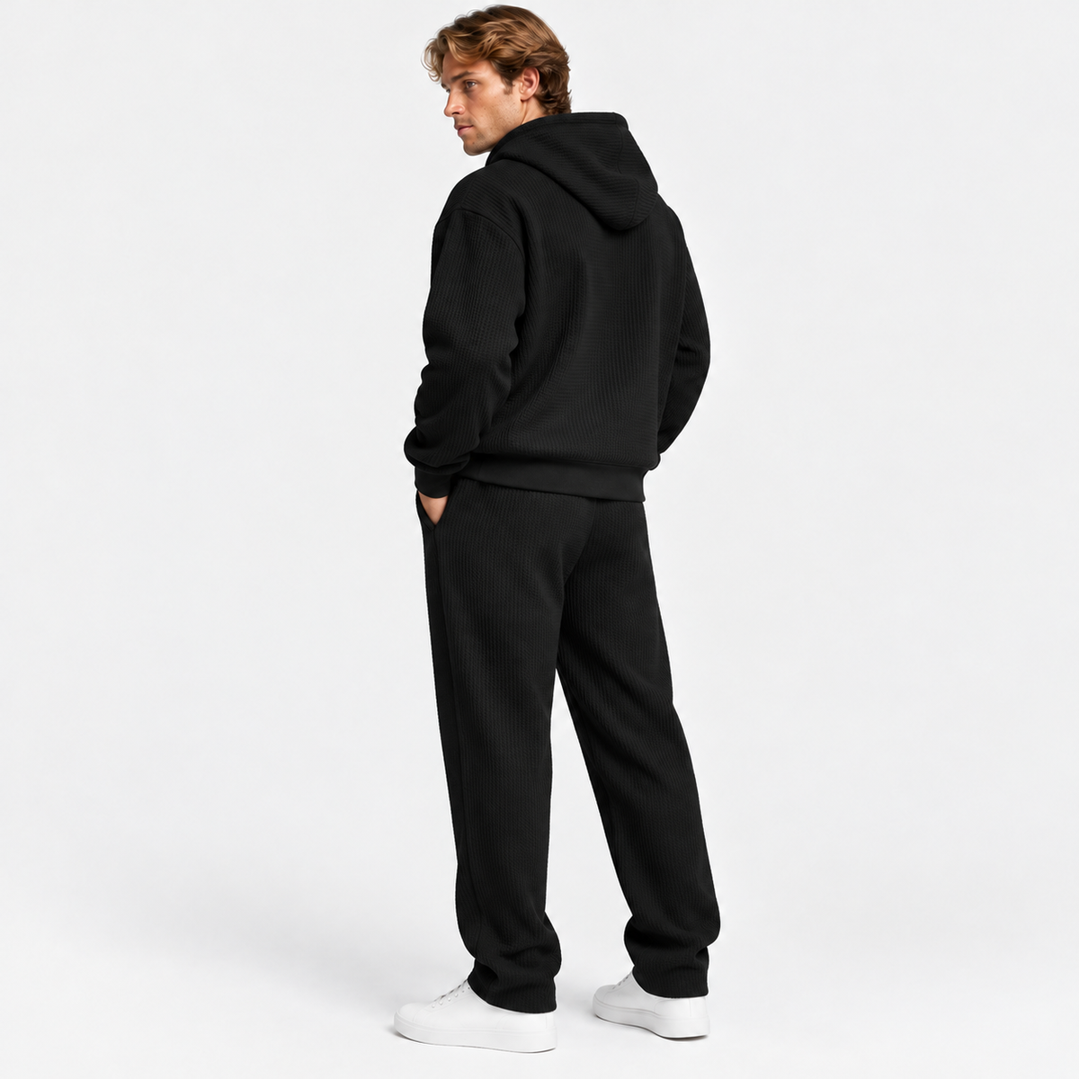 Montviro | Men's Hooded Two Piece Set Knit Casual Fall Winter Outfit