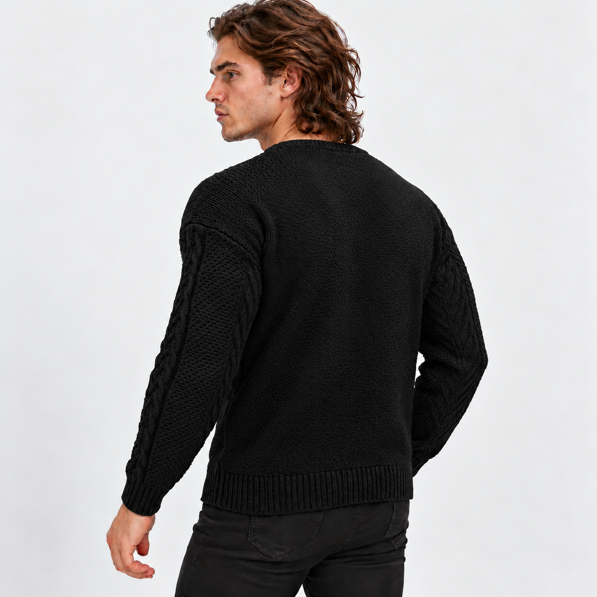 Montviro | Men's Knit Sweater Crew Neck Soft Pullover Fall Winter Top