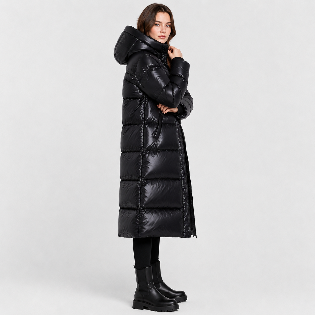 Montviro | Women's Long Hooded Winter Coat - Thickened Zip-Up Style