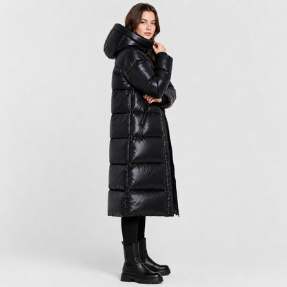 Montviro | Women's Long Hooded Winter Coat - Thickened Zip-Up Style