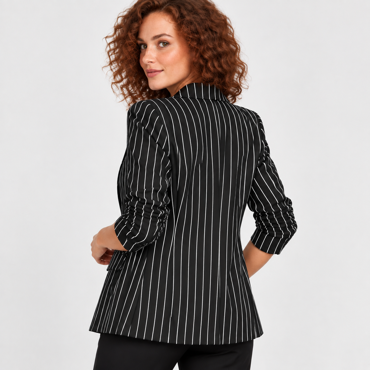 Montviro | Women’s Business Casual Striped Suit Jacket Polyester Coat
