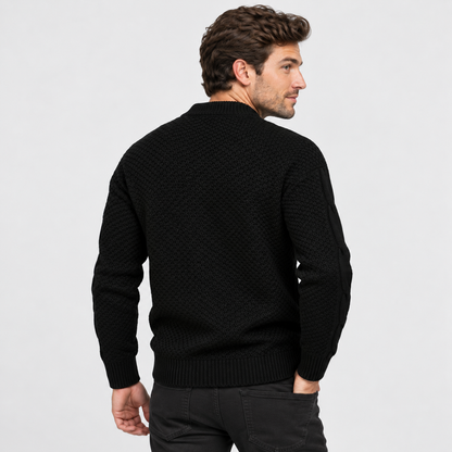 Montviro | Men's Crew Neck Sweater - Jacquard Knit Fall Winter