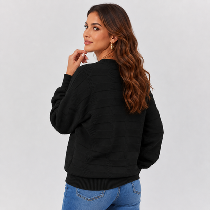 Montviro | Women's Crew Neck Sweater - Stretch Knit Fall Winter Style