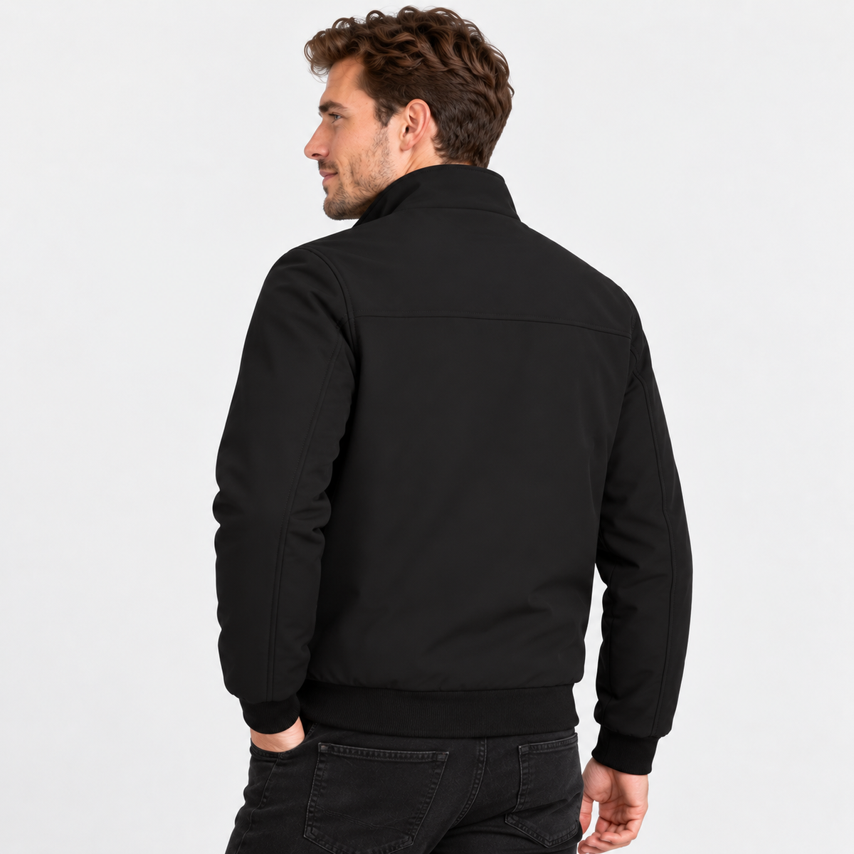 Montviro | Men's Stand Collar Zip Jacket - Lined Regular Fit