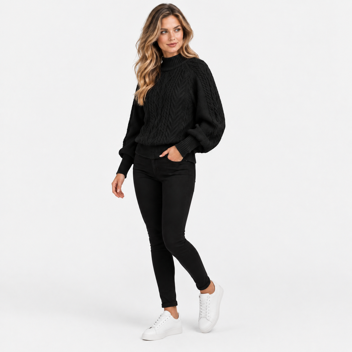 Montviro | Women’s Half Turtleneck Sweater Solid Color Casual Knitwear