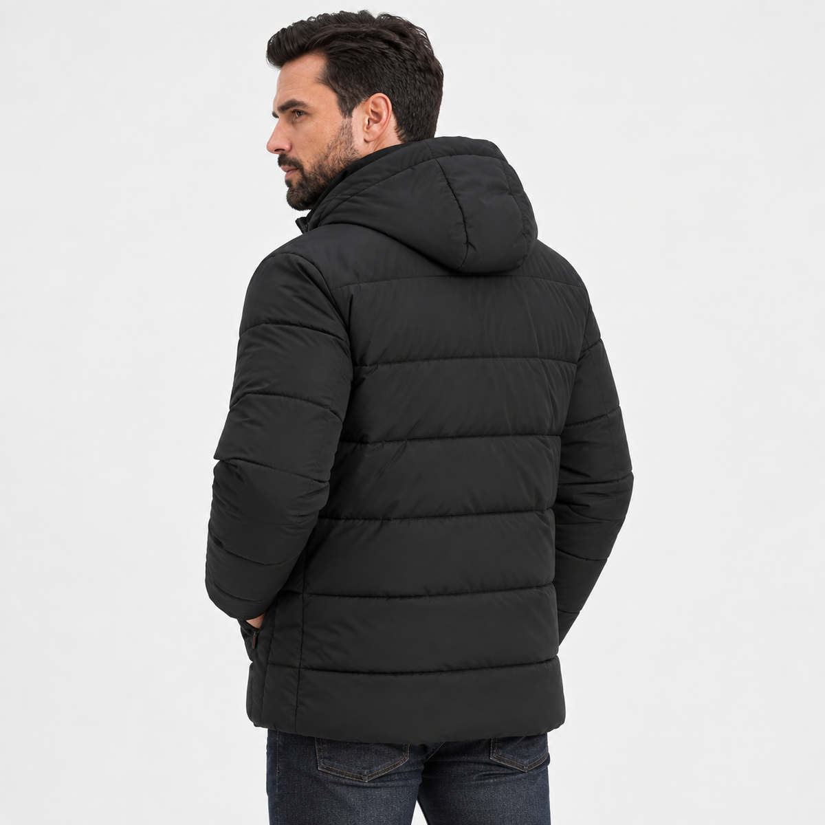 Montviro | Men's Fleece-Lined Winter Coat - Long Stand Collar Style