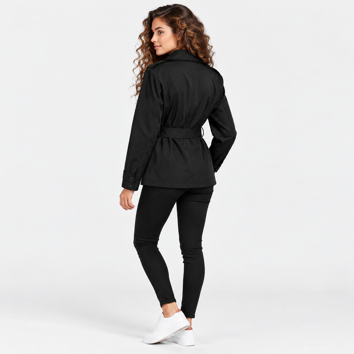 Montviro | Women’s Trench Coat Belted Waist Lapel Outerwear