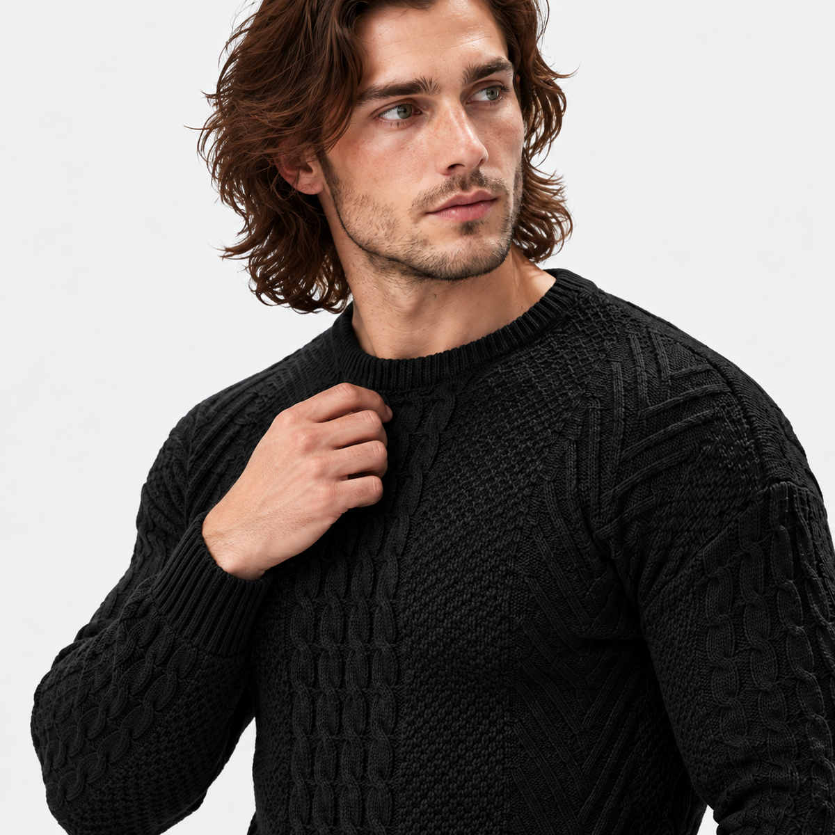 Montviro | Men's Knit Sweater Crew Neck Soft Pullover Fall Winter Top
