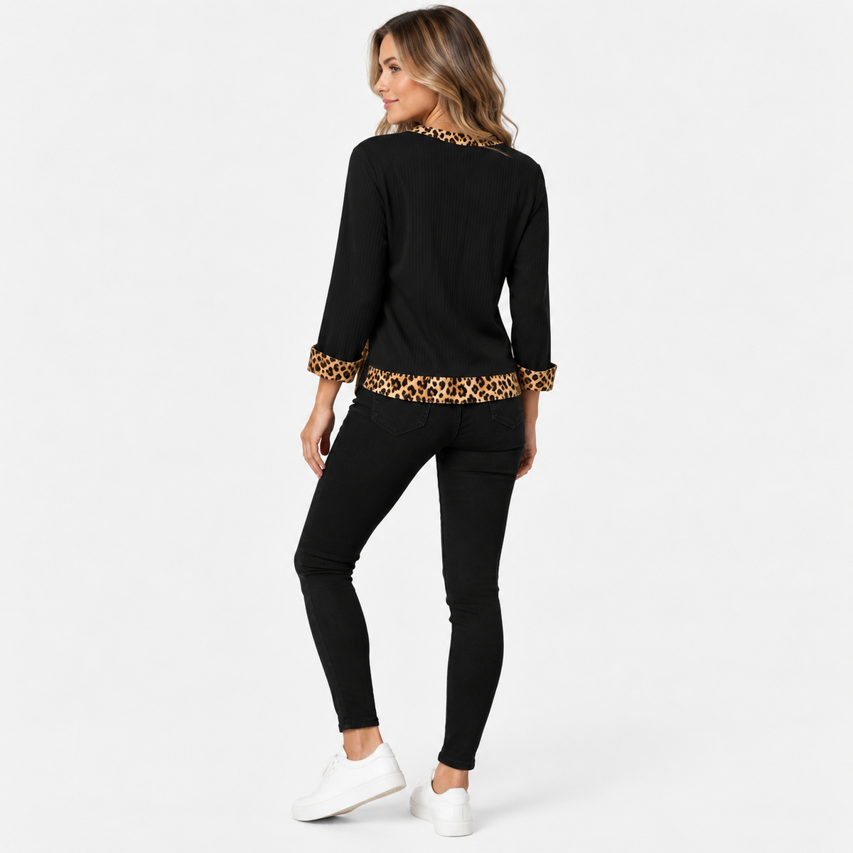 Montviro | Women’s Ribbed Texture Knit Top Relaxed Fit Spring Fall Wear