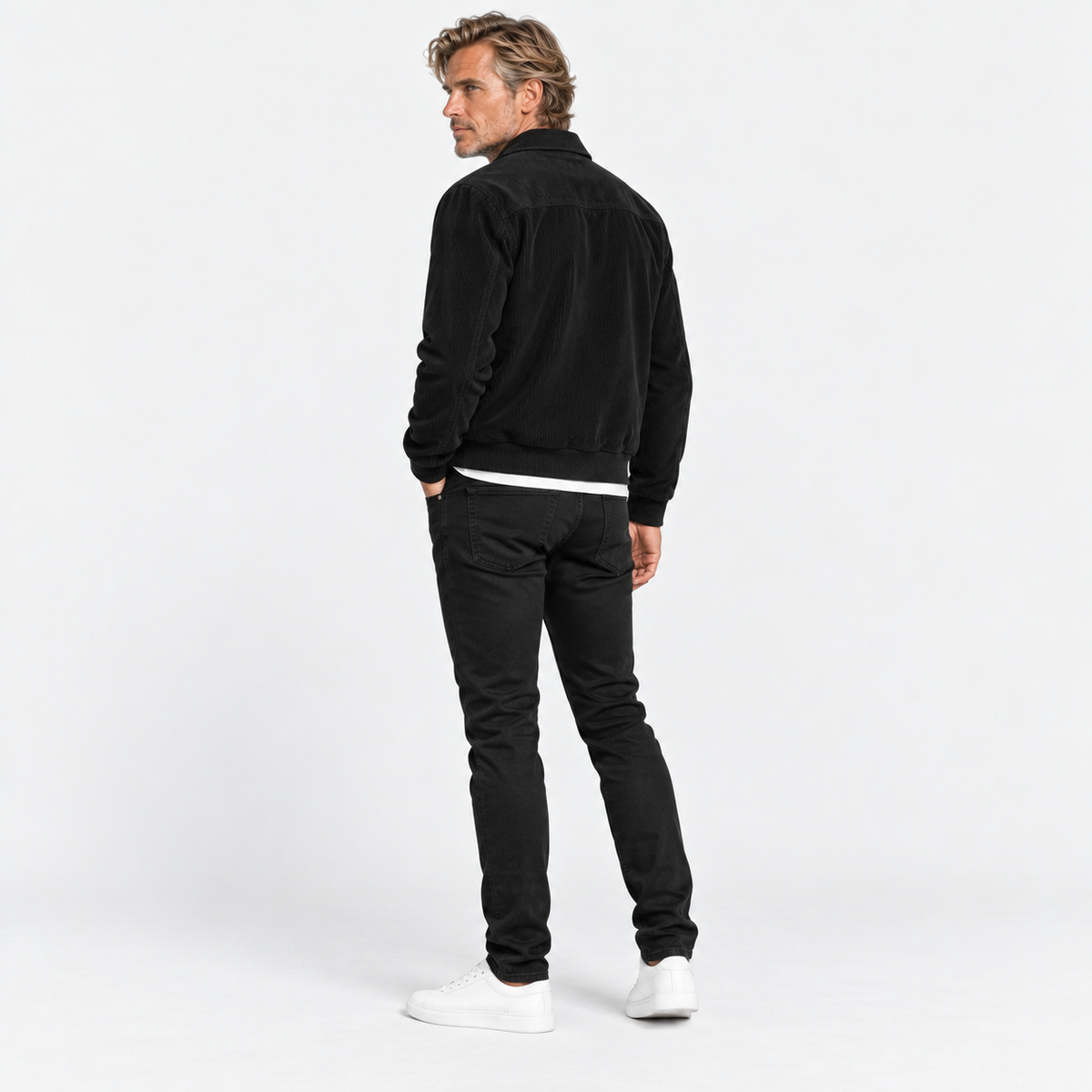 Montviro | Men's Corduroy Jacket Stand Collar Zipper Workwear Outerwear