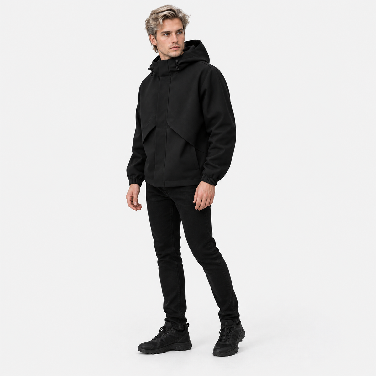 Montviro | Men's Hooded Windbreaker Jacket Polyester Casual Outdoor Coat